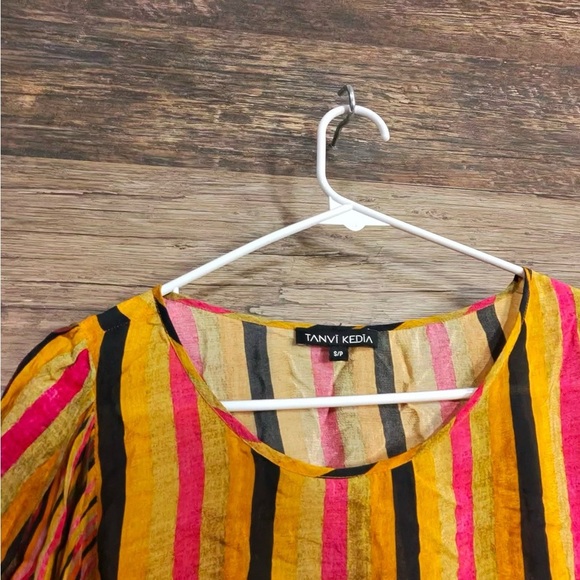 Tanvi Kedia Vibrant Striped Long Sleeve Dress - Picture 3 of 9